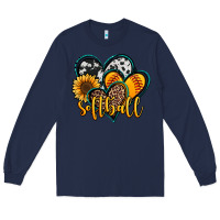 Navy softball hearts Long Sleeve Tee - Jasminsmagicworld