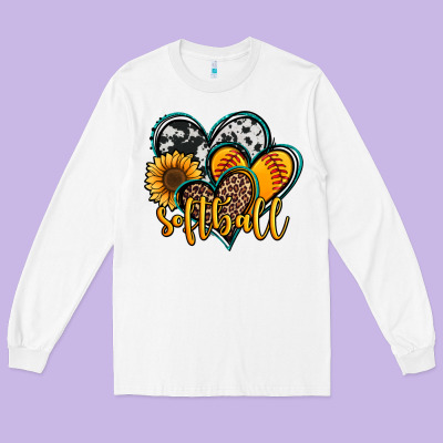 Softball Hearts Long Sleeve Tee Designed By Jasminsmagicworld
