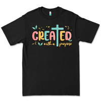 Black created with a purpose Premium Tee - MaliasSmallBusiness