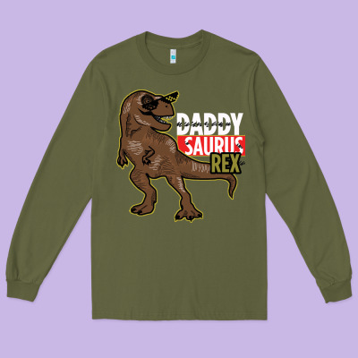 Daddy Saurus Rex Long Sleeve Tee Designed By Bettercallsaul