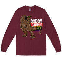 Burgundy DADDY SAURUS REX Long Sleeve Tee - Bettercallsaul