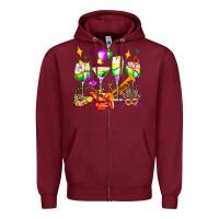 Burgundy mardi gras wine glasses olivia Zipper Hoodie - OliviaCreatesArt