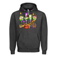 Charcoal Heather mardi gras wine glasses olivia Zipper Hoodie - OliviaCreatesArt