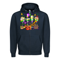 Navy mardi gras wine glasses olivia Zipper Hoodie - OliviaCreatesArt