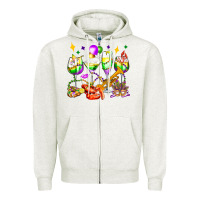 Oatmeal Heather mardi gras wine glasses olivia Zipper Hoodie - OliviaCreatesArt