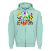 Seafoam mardi gras wine glasses olivia Zipper Hoodie - OliviaCreatesArt
