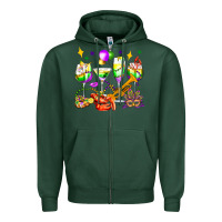Sports Green mardi gras wine glasses olivia Zipper Hoodie - OliviaCreatesArt