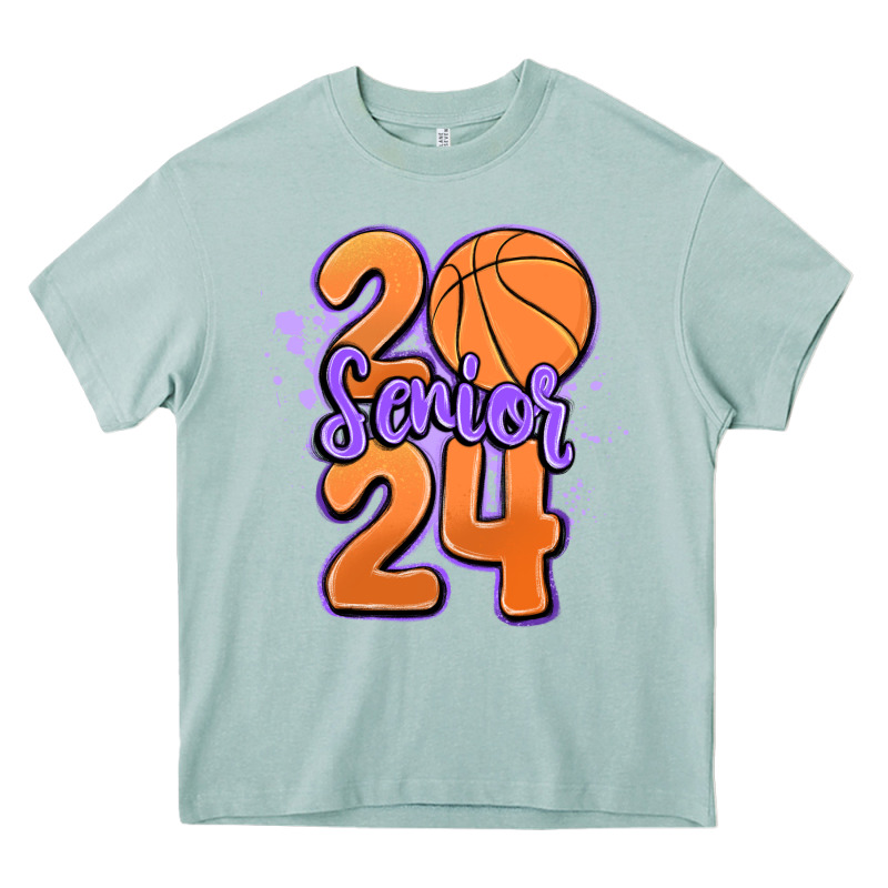 Senior 2024 Basketball Heavy Core Tee by MaliasSmallBusiness | Teevron