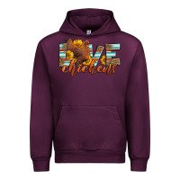 Mauve Wine love chickens Urban Hoodie - LillyAllenDesigns