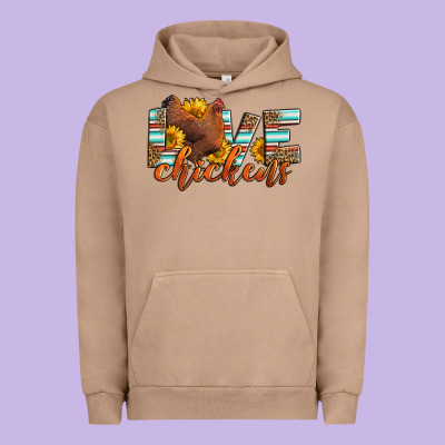Love Chickens Urban Hoodie Designed By Lillyallendesigns