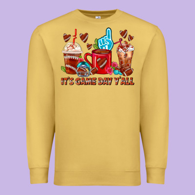 American Football Coffee Cups Premium Sweatshirt Designed By Fadigitalartstudio