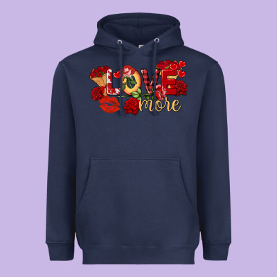 Love More Valentine's Day Heavyweight Hoodie Designed By Fadigitalartstudio