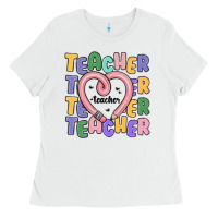 White teacher and pencil heart Ladies Tee - MaliasSmallBusiness