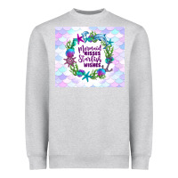 Heather Grey mermaid kisses starfish wishes Heavyweight Sweatshirt - TumblerDesignByShophia