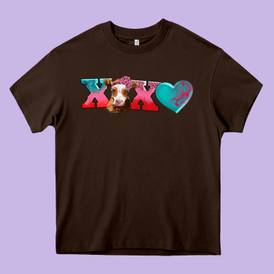 Xoxo Guarnsey Cow Heavy Core Tee Designed By Adodesignshop