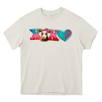 Cream xoxo guarnsey cow Heavy Core Tee - AdoDesignShop