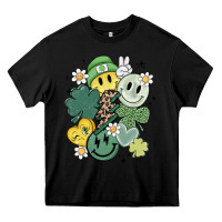 Black st patricks day green smile Heavy Core Tee - MaliasSmallBusiness