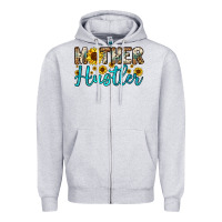Heather Grey mother hustler Zipper Hoodie - OliviaCreatesArt