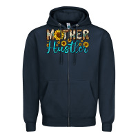 Navy mother hustler Zipper Hoodie - OliviaCreatesArt