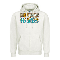 Oatmeal Heather mother hustler Zipper Hoodie - OliviaCreatesArt