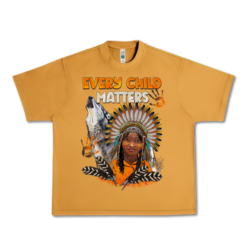 Every Child Matters Child And Wolf Urban Heavy Tee by BarkalooDesign | Teevron