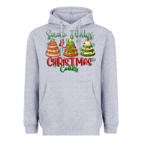 Heather Grey snow flakes and christmas cakes Heavyweight Hoodie - FaDigitalArtStudio