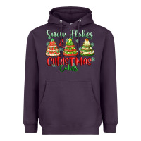 Plum snow flakes and christmas cakes Heavyweight Hoodie - FaDigitalArtStudio