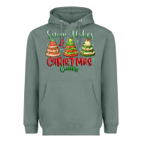 Sage snow flakes and christmas cakes Heavyweight Hoodie - FaDigitalArtStudio