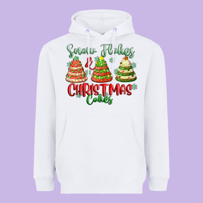 Snow Flakes And Christmas Cakes Heavyweight Hoodie Designed By Fadigitalartstudio