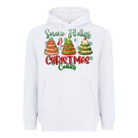 White snow flakes and christmas cakes Heavyweight Hoodie - FaDigitalArtStudio