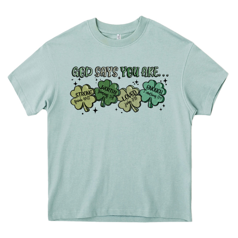 God Says I Am Patrick's Day Heavy Core Tee by MaliasSmallBusiness | Teevron