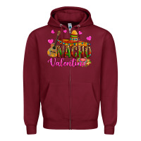 Burgundy nacho valentine Zipper Hoodie - OliviaCreatesArt