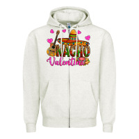 Oatmeal Heather nacho valentine Zipper Hoodie - OliviaCreatesArt