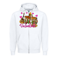 White nacho valentine Zipper Hoodie - OliviaCreatesArt