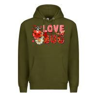 Army Green Love Bug Premium Hoodie - FaDigitalArtStudio