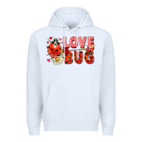 White Love Bug Premium Hoodie - FaDigitalArtStudio