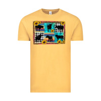 Vintage Mustard cow sunflower leopard Vintage Tee - Artiststas