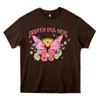 Chocolate Brown brighter days ahead Heavy Core Tee - MaliasSmallBusiness