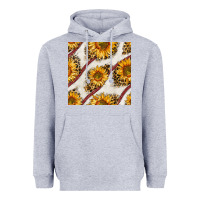 Heather Grey baseball sunflowers and leopard seamless pattern Heavyweight Hoodie - BundleAndBundleShop
