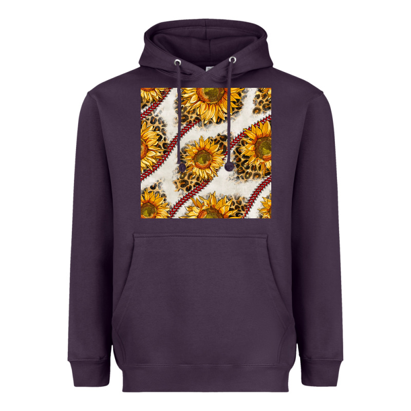 Baseball Sunflowers And Leopard Seamless Pattern Heavyweight Hoodie by BundleAndBundleShop | Teevron