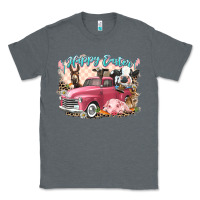 Charcoal Heather Happy Easter truck with Easter farm animals Classic Tee - LillyAllenDesigns