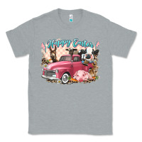 Heather Grey Happy Easter truck with Easter farm animals Classic Tee - LillyAllenDesigns