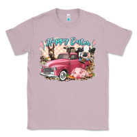 Lilac Happy Easter truck with Easter farm animals Classic Tee - LillyAllenDesigns