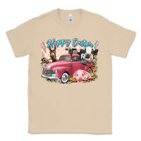 Mushroom Happy Easter truck with Easter farm animals Classic Tee - LillyAllenDesigns