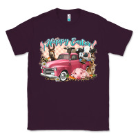 Plum Happy Easter truck with Easter farm animals Classic Tee - LillyAllenDesigns