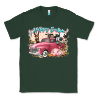 Sports Green Happy Easter truck with Easter farm animals Classic Tee - LillyAllenDesigns