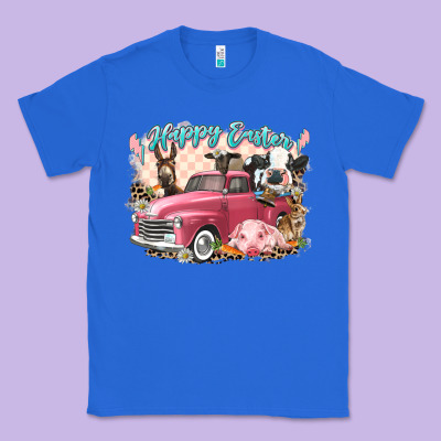Happy Easter Truck With Easter Farm Animals Classic Tee Designed By Lillyallendesigns