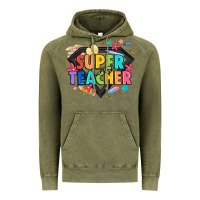 Vintage Olive super teacher Vintage Hoodie - Artiststas