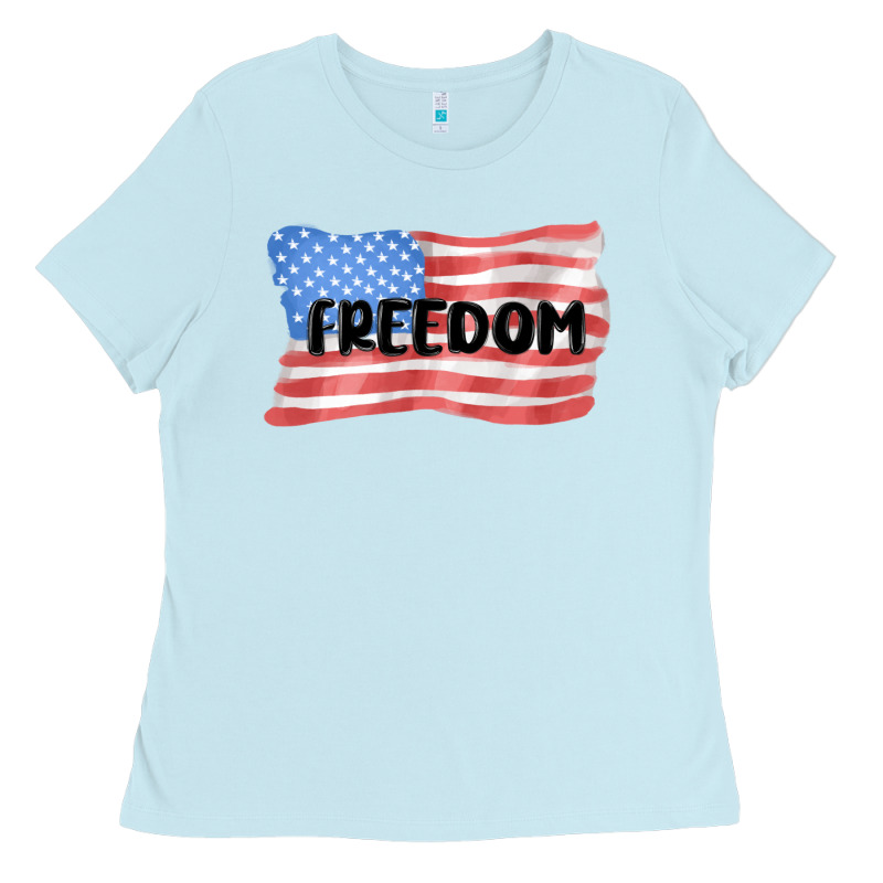 Freedom Usa Ladies Tee by MaliasSmallBusiness | Teevron