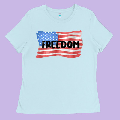 Freedom Usa Ladies Tee Designed By Maliassmallbusiness